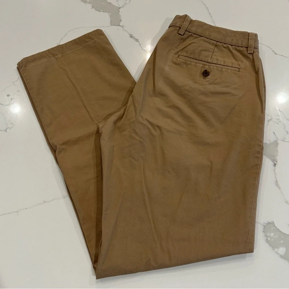 J. Crew Straight Leg Flat Front Khaki Chino Pants Casual Men’s 33 x 32